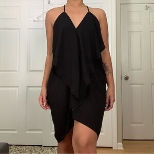 AKIRA Black Asymmetrical Flowy Dress